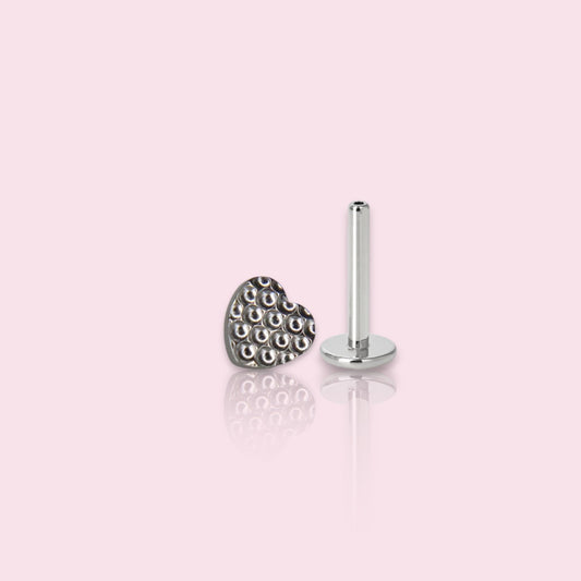LABRET CORAZÓN EN CORTE CIRCULAR