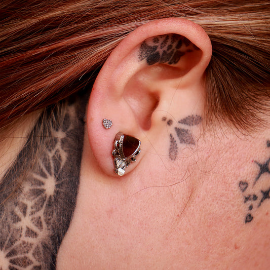 LABRET CORAZÓN EN CORTE CIRCULAR